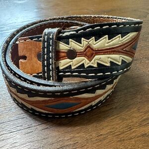 Vintage Justin Tooled Leather Belt